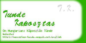 tunde kaposztas business card